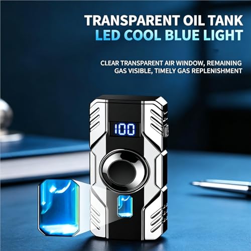 Encendedor de butano para evitar fallos con viento mechero recargable táctil de zinc 5