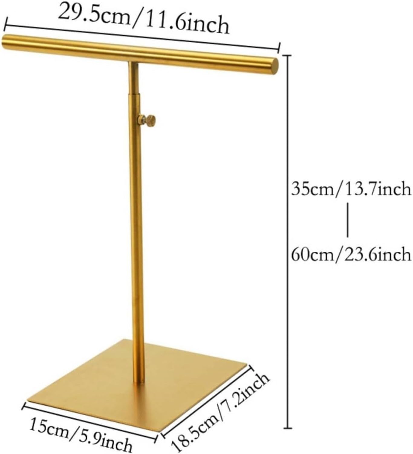 Soporte Ajustable de Acero Inoxidable con Perilla de Bloqueo para Exhibir Bufandas Bisutería Collares Pañuelos en Tienda, Estilo 1, 134, Brushed Titanium