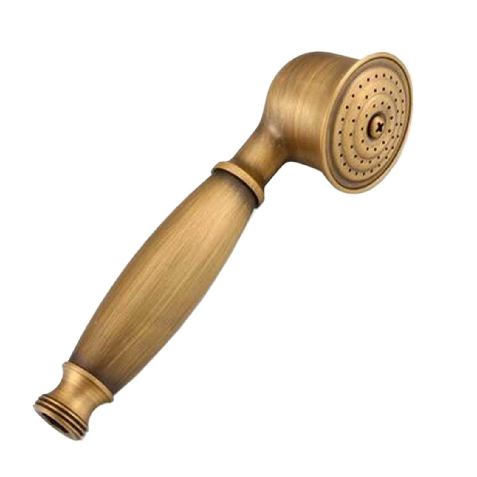 Zymjzbetic Shower Head Black Gold Chrome Brass Bath Hand Held Shower Head Antique Bronze Water Saving Copper Handheld Sprayer(Antique Brass)