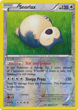 Pokemon - Snorlax (58/83) - Generations - Reverse Holo : Amazon.sg