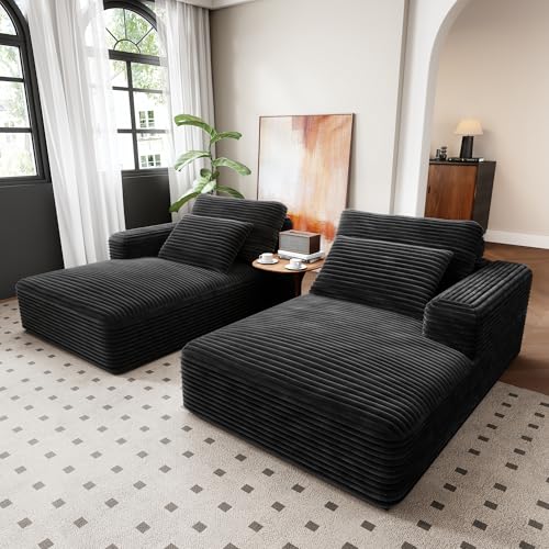 LIKIMIO 93' Double Chaise Lounge Sofa Bed - Plush...