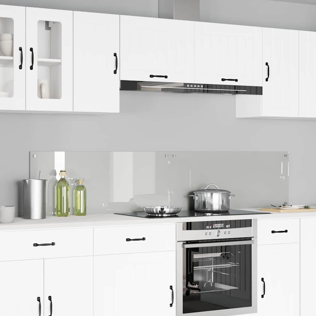 Solivagant Küchenrückwand 2 pcs Transparent 100 x 40 cm Gehärtetes Glas, Küche Esszimmer,Küchenhelfer -utensilien, 17.8 kg-3415539
