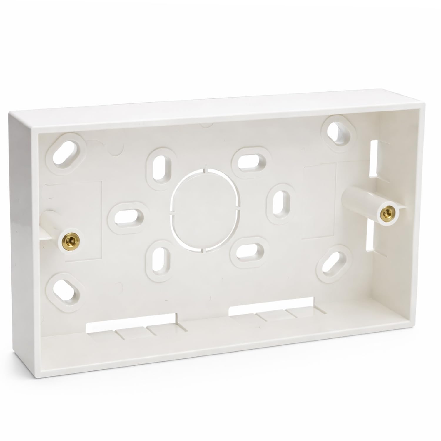 Surface Mount Double Patress Box, 27mm Deep, White