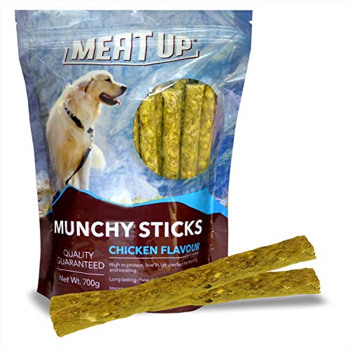 Image of Meat Up 100% Veg Adult Dry Dog Food, 3kg (Buy 1 Get 1 Free) & Munchy Sticks, Mutton Flavour, Dog Treats, 400g (Buy 1 Get 1 Free) & Munchy Sticks, Chicken Flavour, Dog Treats, 700 g (Buy 1 Get 1 Free)