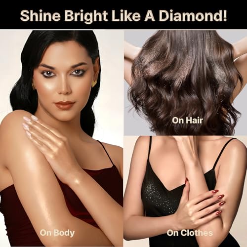 Image of Swiss Beauty Select Born To Dazzle Glitter Spray | Pearlescent Particles | Multidimensional Shine | High-Impact Glow | Lightweight & Blendable | Gentle On The Skin | For Body & Hair | Shade- Hollywood Glam, 5gm