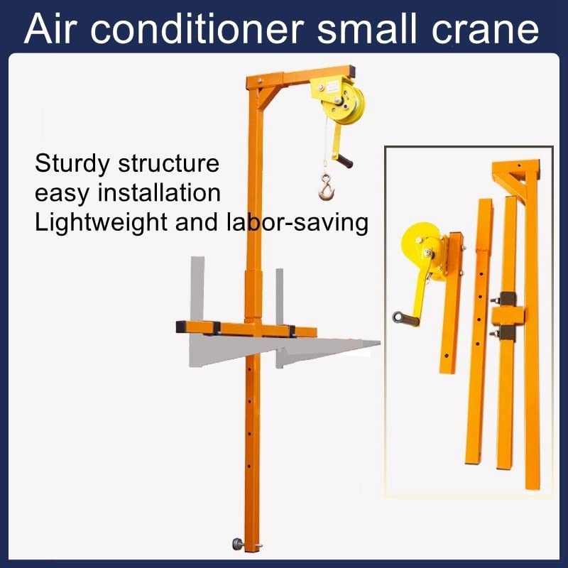 icVantA Air Conditioning External Machine Crane Repair Lift Bracket, Portable Lifting Machine Hand-cranked Lifting Bracket 1pcs Set (Color : with 20M Winch) (with 20M Winch)