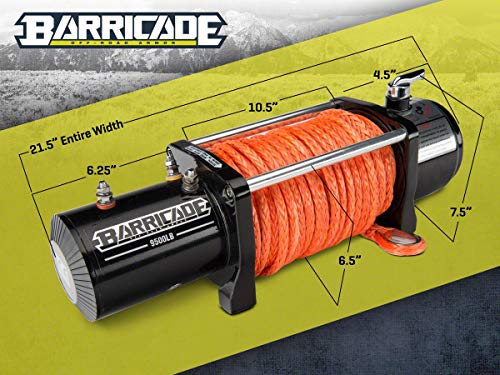 Barricade Winch 12,000 lb con cuerda sintética miniatura 5