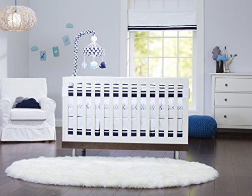 Just Born Fresh Air Crib Liner, Navy/Blue/White - Thumbnail 5