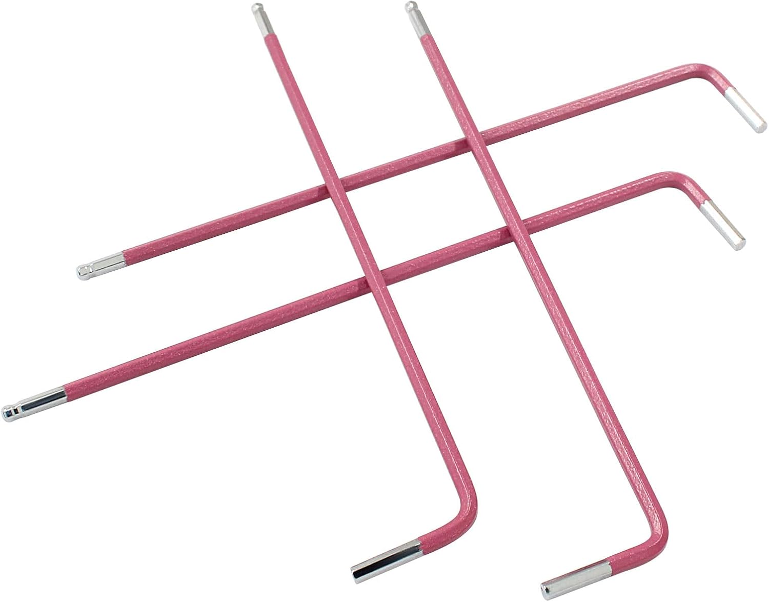 Hordion 4 Pcs 2mm Ball End Hex Key Wrench, L Shaped Long Arm Allen Wrench S2 Steel Repairing Tool for Bicycle Furniture Equipment