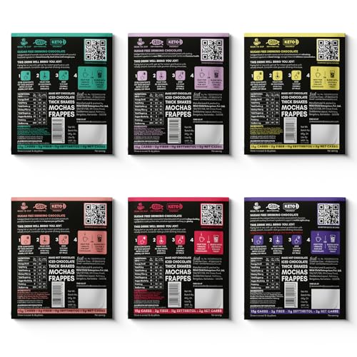 Image of Cocosutra LITE Sugar Free Drinking Chocolate Hamper | 2*6 Single Serve Sachets | 6 Function Based Hot Chocolate Mix | Zero Sugar, Low Carb, Low Calorie |Stevia & Erythritol based |Gift Box|Vegan, 240g