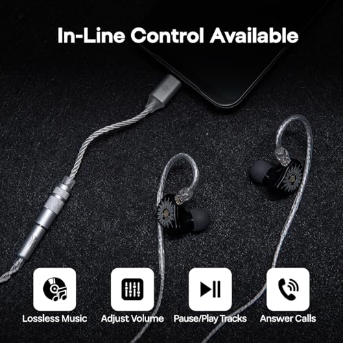 Image of Linsoul Kiwi Ears AD1 Type-C to 3.5mm Female Headphone DAC Adapter Cable, USB C to Aux IEM Dongle with KT02H20 Chip, High Res 32bit /384kHz, CTIA-Standard for iOS /Android /Windows Smartphones (Silver)