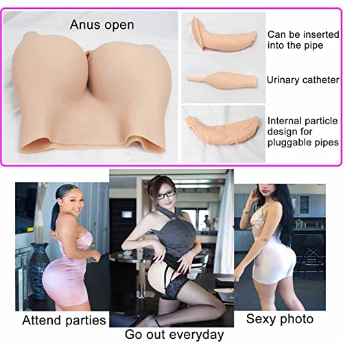 ZWSM Calcinhas realistas com enchimento push up, calcinha de silicone, calcinha vagina, bumbum, quad