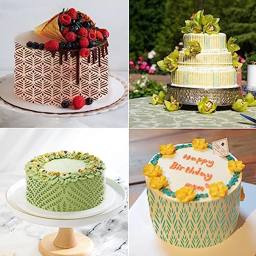 15.7x9.8 Inch Floral Cake Decorating Stencils Reusable Cake Stencil Pray Floral Cookie Molds Fondant Dessert Decorating Molds for Cake Decoration