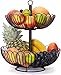 Chefarone Obst Etagere 33 cm - XL Obstschale für mehr Platz auf der Arbeitsplatte - Etageren mit Obstschalen - dekorativer Obstkorb (schwarz)