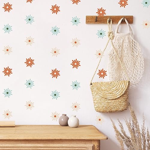 Image of Colorful Daisy Flower Wall Sticker Decals Floral Nursery Wall Stickers for Kids Play Room Home D�cor Nursery Classroom Bedroom Boho Wall D�cor