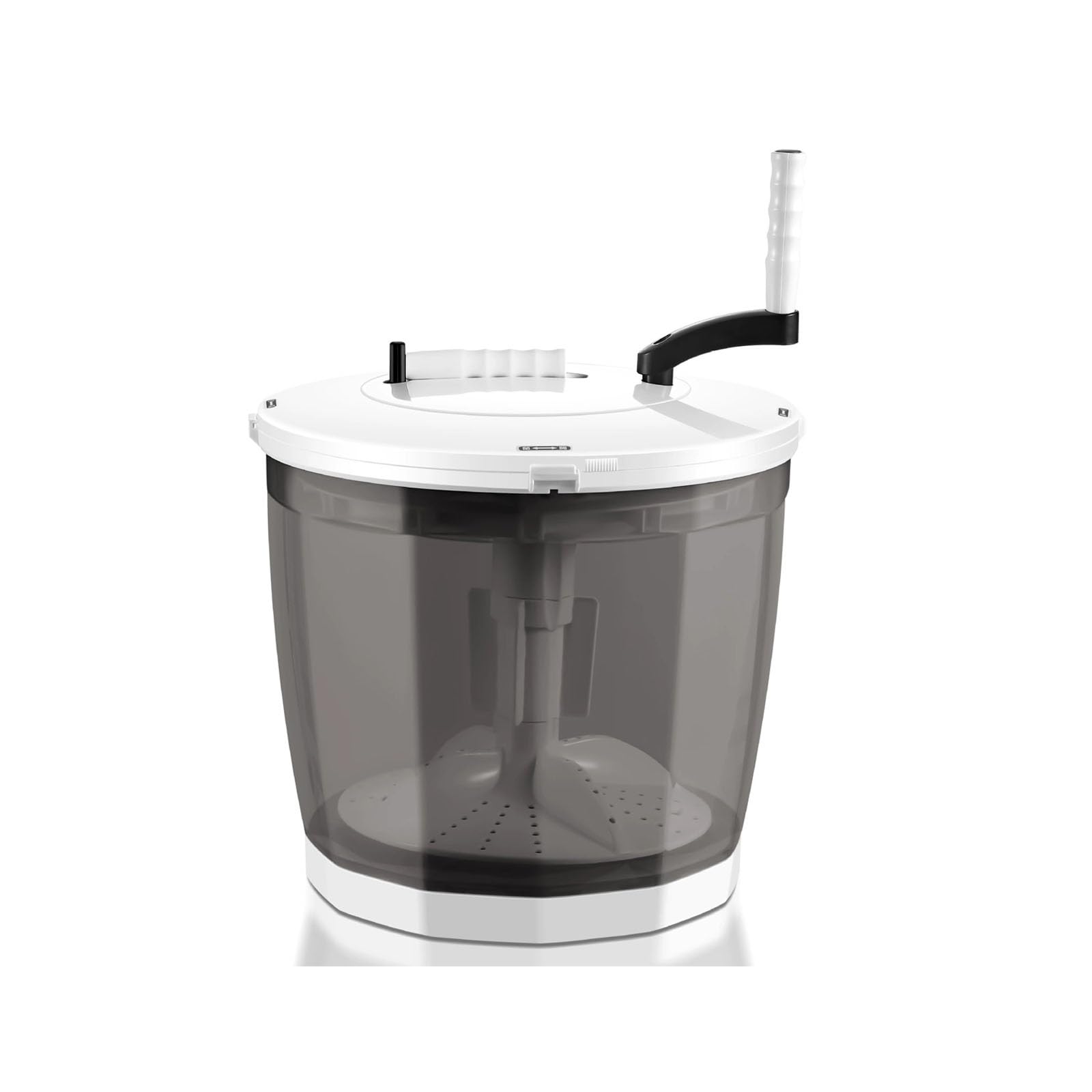 Lavatrice Manuale Portatile Manovella Non Elettrica con Centrifuga Lavatrice da Campeggio a Mano con Mano Manovella Silenziosa per Campeggio Viaggi Camper Dormitori(Chrome)