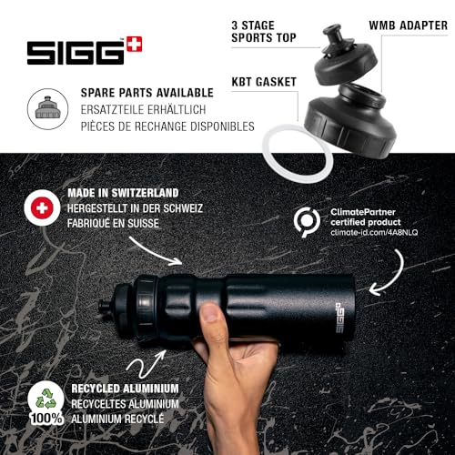 Sigg - Botella de Agua de Aluminio para Bicicleta - WMB Sports Dusk - Con Tapa Deportiva de 3 Etapas - Certificada Climate Partner - A Prueba de Fugas - Ultra Ligera - Libre de BPA - Accesorios Deportivos y para Bicicleta - Dusk - 25 Oz miniatura 4