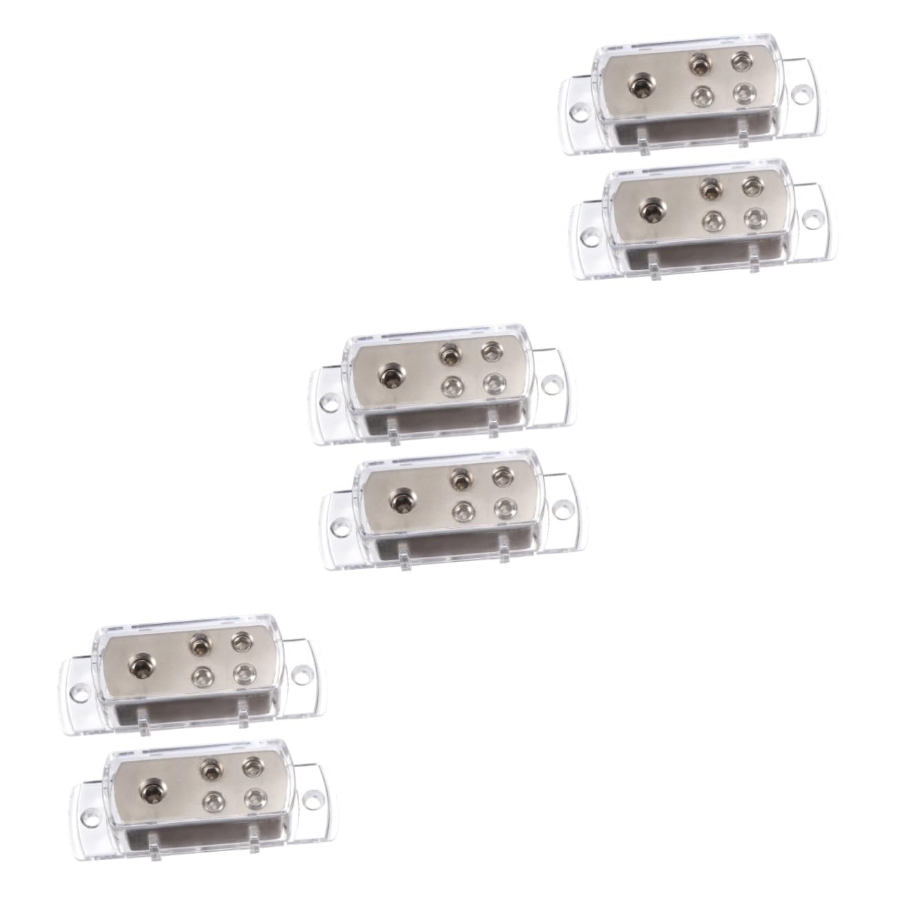 Hemobllo6 pcs 4 audio splitter power Ground Distribution Block accesories car accesories zinc alloy Amplifier Power Distribution Block Audio Power Distribution Blocks refit