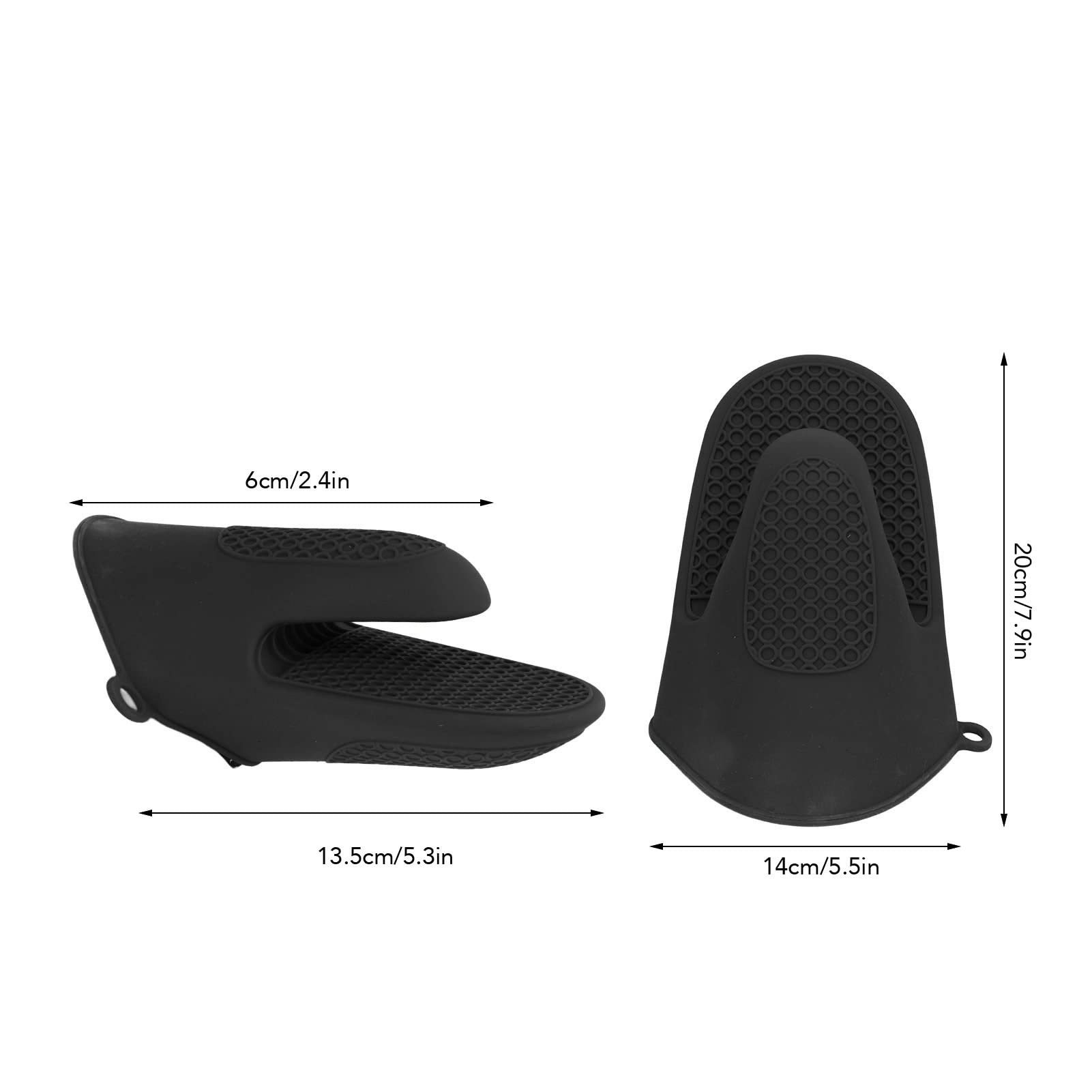 Jeanoko 2pcs Oven Mitts Mini Silicone Thickened Cooking Pinch Mitts Durable Oven Gloves for Kitchen(Black)