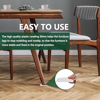 Furniture Levelers, Flexible Plastic Shims Furniture Leveling Wedge Shims Anti-Wobble Pad for Chair Table Couch Bed Toilet for Home Improvement (Clear, 20 Pack)