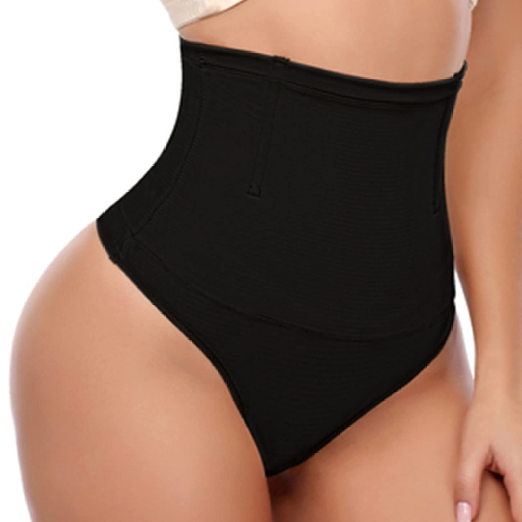 ISCBAFYX Majtki treningowe z wysokim stanem Body wyszczuplają brzuch stringi Pasy modelują Węższe, bezszwowe figi