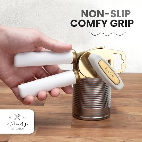 Image of Zulay Kitchen Manual Can Opener Heavy Duty Patented Stainless Steel, Gold