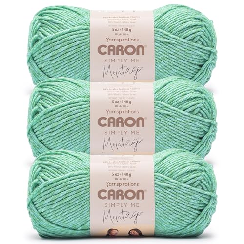 Image of Caron Simply Me Montage Soft Yarn for Crocheting, Jasper, 2-Pack