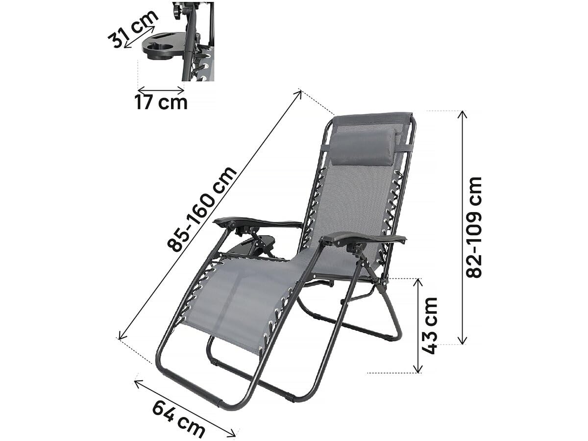 Fauteuil de Jardin Relax zéro gravité Sintra - Gris