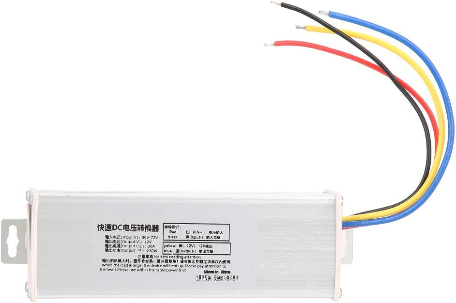 36 72V to 12V 20A 240W DC Converter Adapter, Voltage Transformer for Industrial Control, DC Voltage Converter with Stable Performance, Compact for Sensors