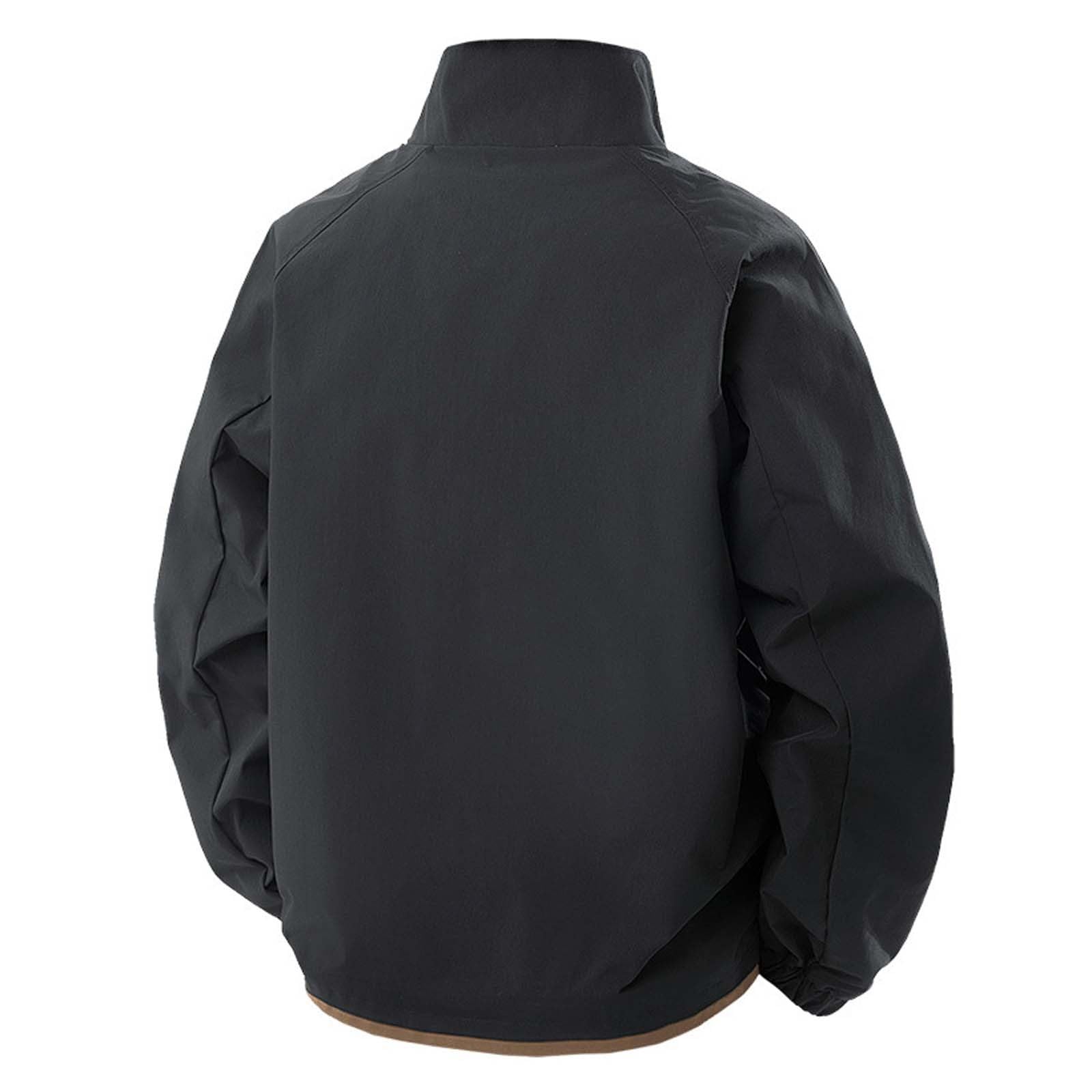 Chubasquero para bicicleta para hombre, ligero, delgado, para exteriores, corte estrecho, chaqueta de invierno, cremallera completa, chaqueta de senderismo, cuello alto, chaqueta deportiva
