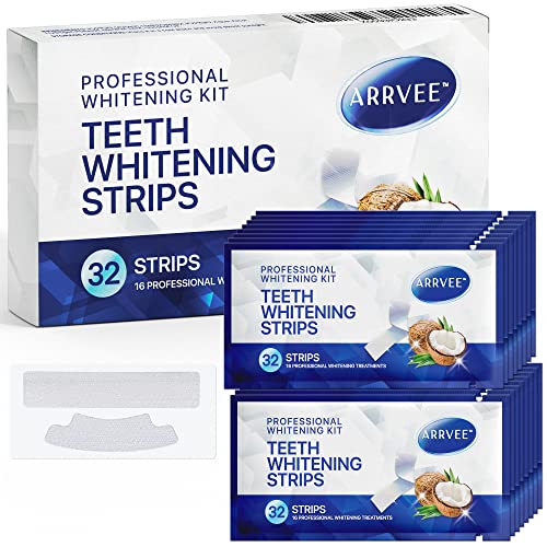 Teeth Whitening & Bright Strips, 32 White Strips Teeth Whitening Kit, Non-Sensitive 16 Sets Teeth Whitener for Tooth Whitening, Helps to Remove Smoking Coffee Soda Wine Stain, Up to 10 Shades Whiter