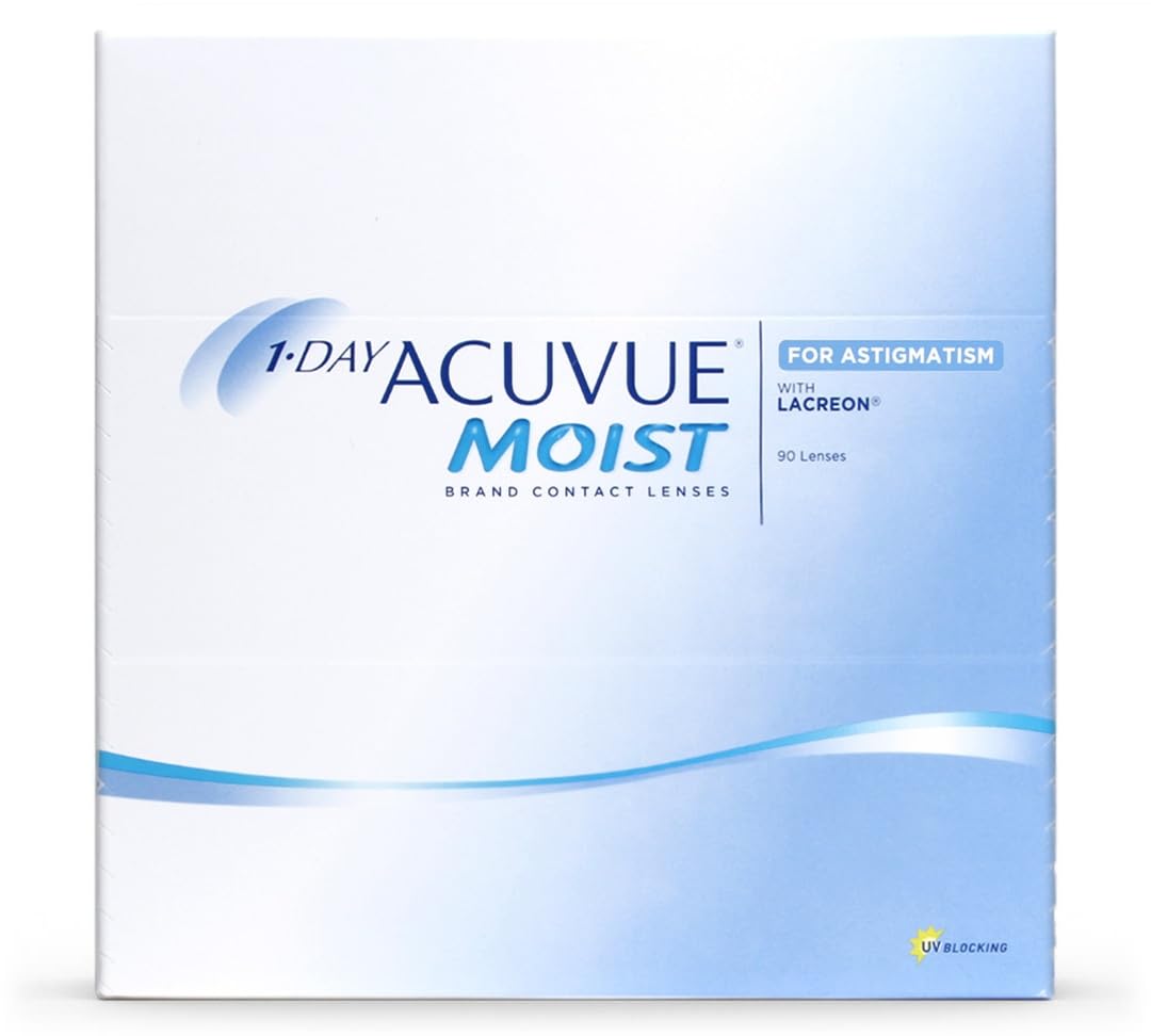 ACUVUE 1-DAY Acuvue MOIST for ASTIGMATISM - Lenti a contatto giornaliere; protezione UV;-7.00 diottrie; Cilindro -1.75 ; Asse 90 ; BC 8.5; DIA 14.50; 90 lenti