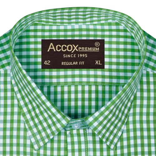 Image of ACCOX Men's Breathable Cotton Long Sleeves Checkered Regular Fit Shirt (GCR502)