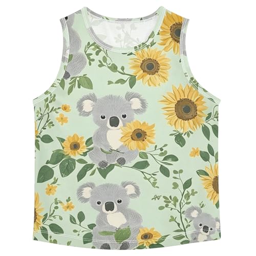 Boys' Tank Top Shirt Koalas with Sunflowers Pattern Sleeveless T-Shirts