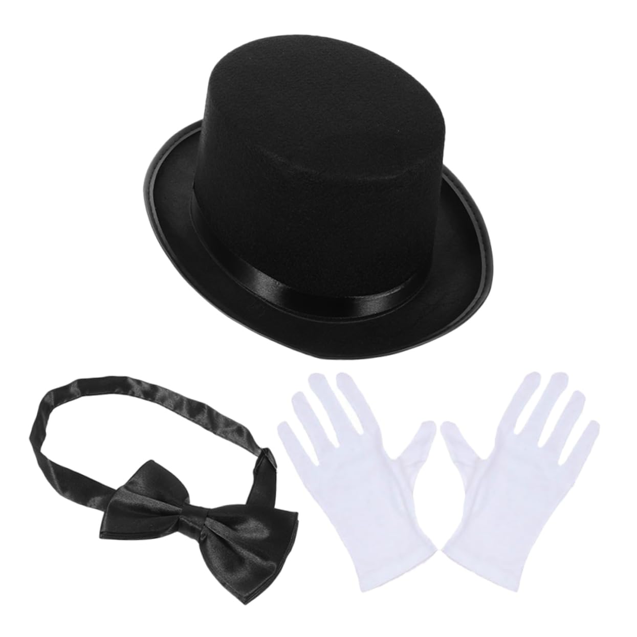Cabilock Magician Hat Detective Costume Top Hat Gloves Bow Tie for Cosplay Accessory