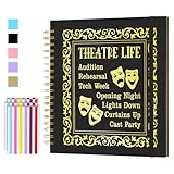 CWEGSJ Theatre Life Gift,Theater Lover Scrapbook Album DIY Photo Album for Director Comedy Tragedy Actor Scrapbooking,Musical Theater Scrapbook Journal. (Black, 8x8)