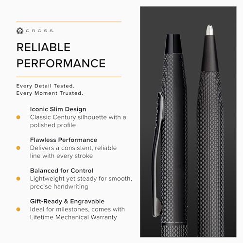 Image of Cross Classic Century Brushed Black Ballpoint Pen, Medium Point, Black Ink