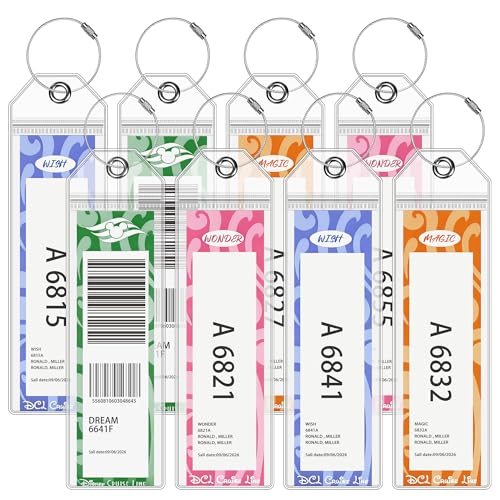 8 Pack DCL Cruise Luggage Tag Holder & Cruise Essentials for Dream, Fantasy, Magic, Wonder, Wish & Treasure 2025-2026 Cruise Must Have by SEAVILIA