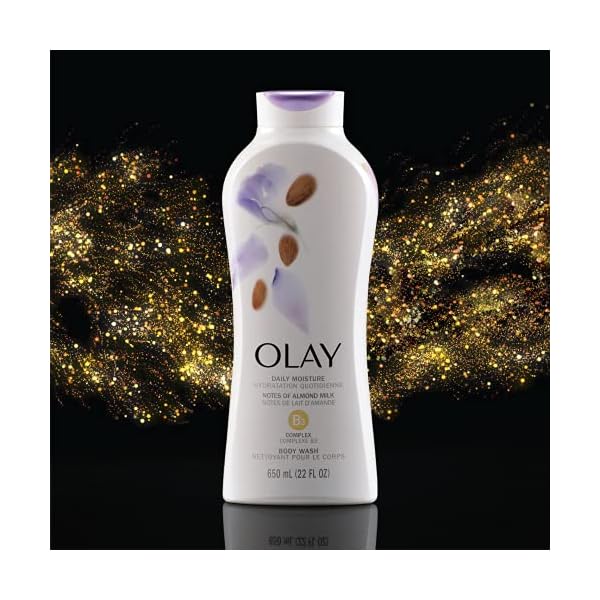 Body Wash for Women by Olay, Daily Moisture with Almond Milk Body Wash, 22 oz, (4 Count)