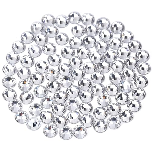 Image of Novani Rhinestones 1440pcs SS10 Glass Rhinestones Crystal Flatback Gemstones for Crafts Nails Makeup Bags and Shoes Decoration(SS10, Crystal Clear)