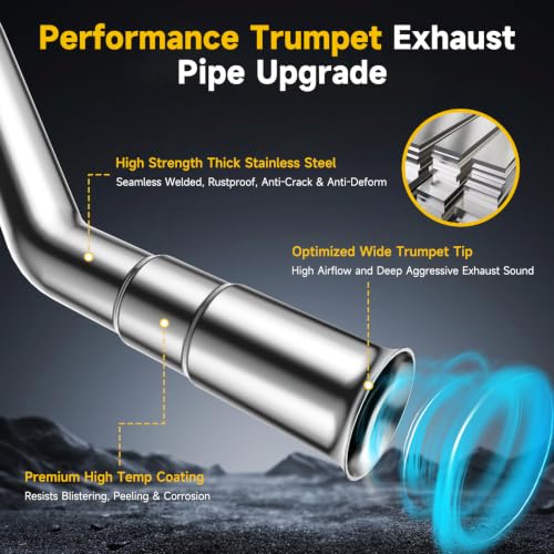 Image of HIAORS 212cc Trumpet Exhaust Pipe Kit for Predator 212 Mini Bike Go Karts