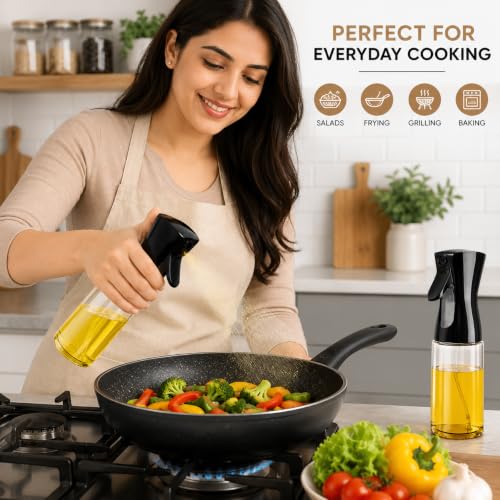 Image of SNMMIFER 200ml Oil Spray Bottle for Cooking, Glass Olive Oil Sprayer & Dispenser, Fine Mist Spray Bottle for Air Fryer, BBQ, Salad, Baking, Refillable, Leakproof, BPA Free (2, OIL SPREY)