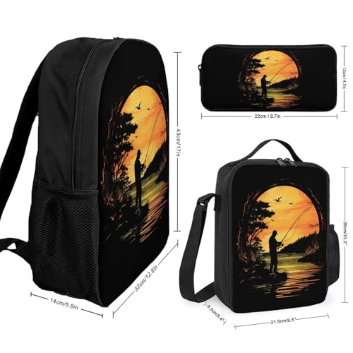 Fish Fishing Lover Large Travel Backpacks Carry on Backpack Weekender Bag with 2 Storage Pockets for Men And Women2