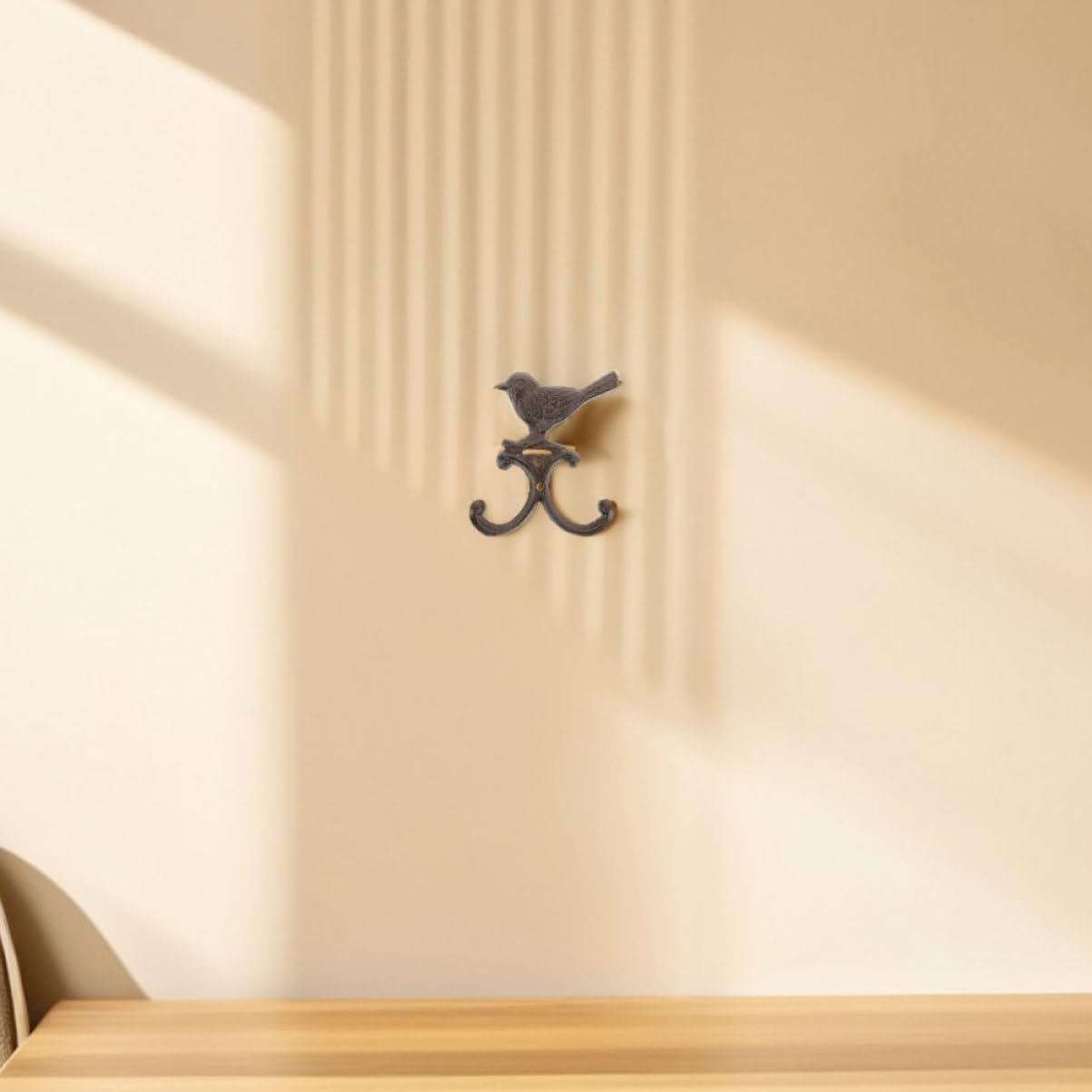 Healifty Gancho de Pared de Hierro Forma de Pájaro Vintage, 4piezas