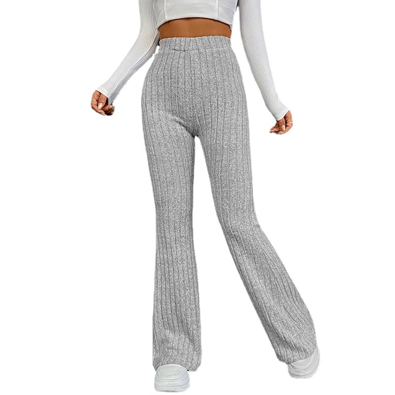 パンツ Bristol STRETCH KNIT RIBBED LOUNGE PANTS Amazon.com: Women's Ribbed Knit Pants Y2K High Waist Elastic Bell