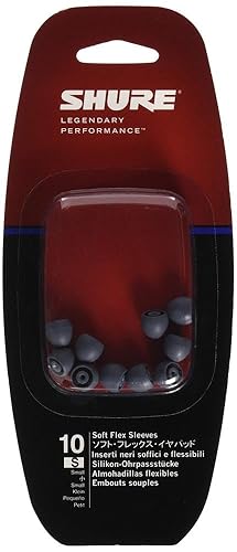 Shure EAYLF1-10 Yellow Foam Sleeves (10 Included/5 Pair), Replacements for E1, E3, E4, E5, SCL3, SCL4, SCL5, SE110, SE210, SE310, SE420, SE530, SE112, SE115, SE215, SE315, SE425, SE535 (EAYLF1-10) - Black Soft Flex Medium