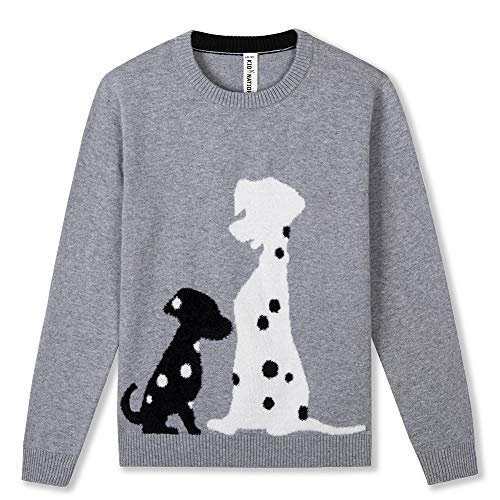 Image of Kid Nation Girls Sweaters Cotton Cute Kids Sweater Crew Neck Holiday Pullover