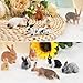 Toymany 12PCS Easter Bunny Figures Toys for Kids, Rabbit Figures Farm Animal Toy for Cake Toppers Party Favors for Toddlers