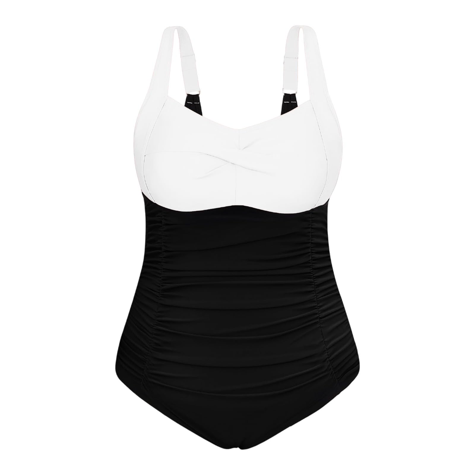 Costume Intero Donna Curvy Costumi Senza Spalline Tankini Vita Alta Pancia Burkini Piscina Contenitivo Push Up Interi con Coppe Schiena Nuda Taglie Forti