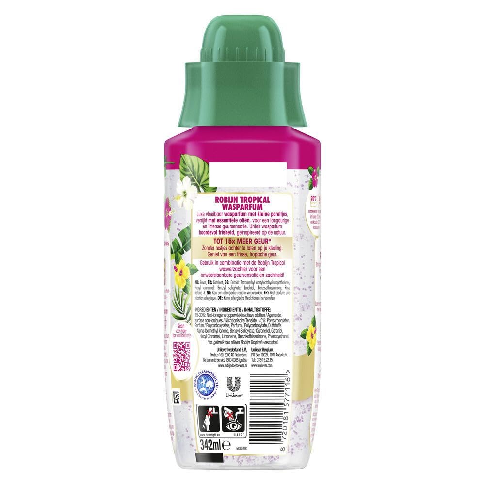 8er Pack - Robijn Intense Wäscheparfüm für alle Kleidungsstücke und Textilien – Tropical – bis zu 15-mal mehr Duft – 342ml